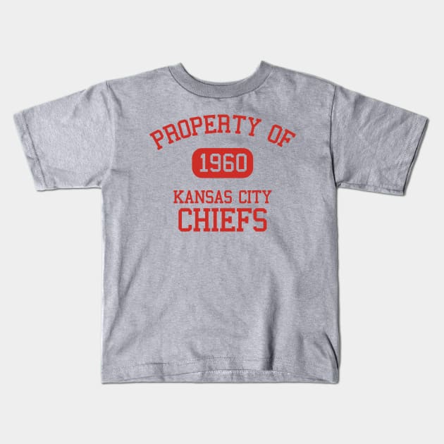 Property of Kansas City Chiefs Kids T-Shirt by Funnyteesforme